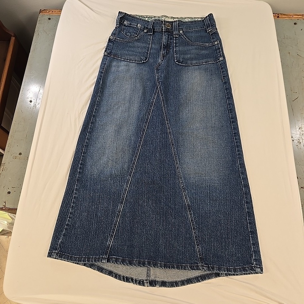 LEVI STRAUSS Signature Size 8 Women's Denim Maxi Skirt Comfort Stretch